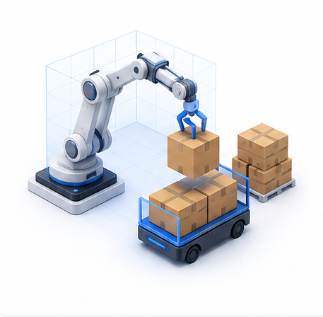 ロボット搬送の最適化のイメージ